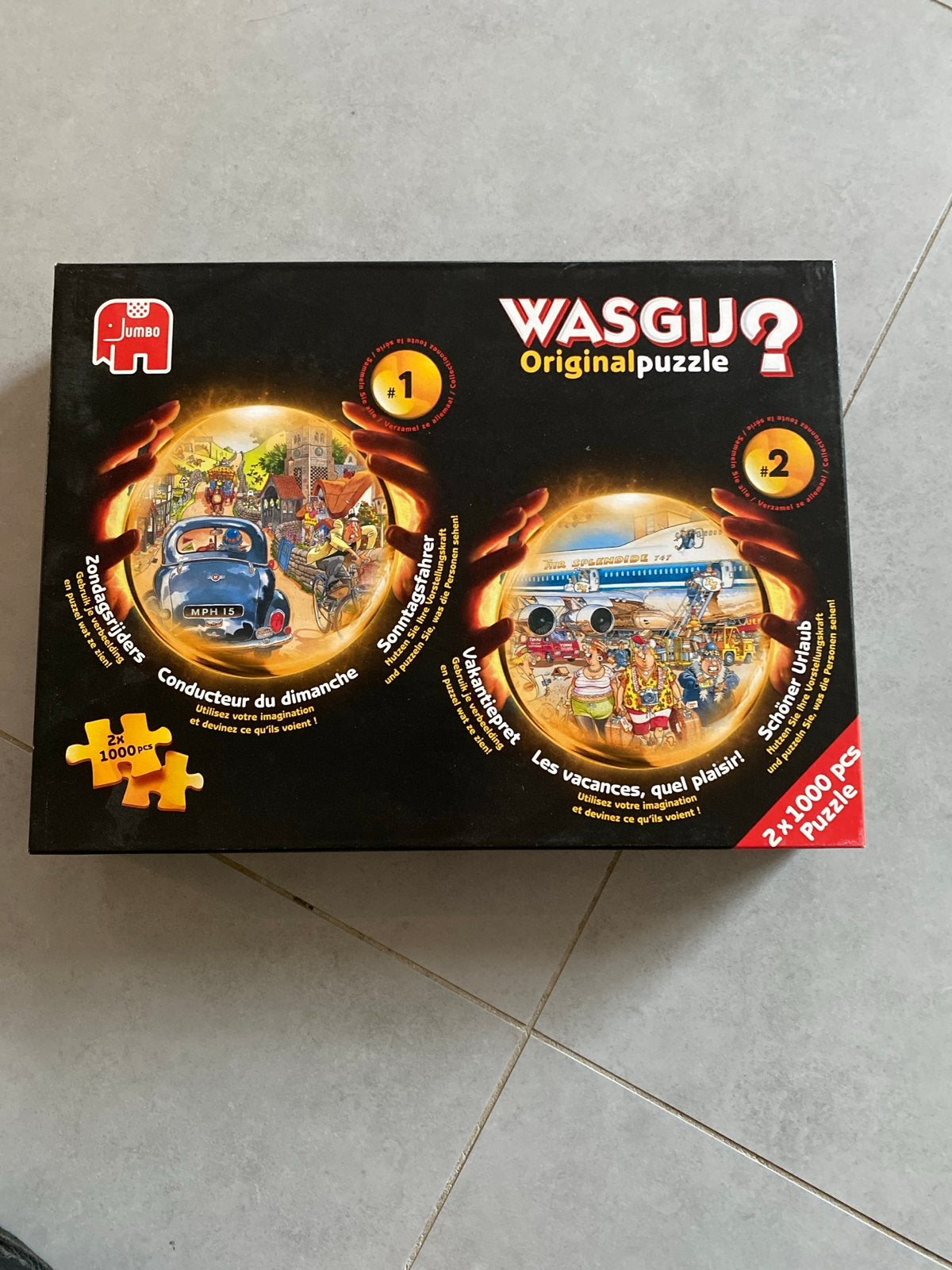 Jumbo Wasgij Original Puzzel 2x1000 stukjes, Ophalen of Verzenden, 500 t/m 1500 stukjes, Zo goed als nieuw, Legpuzzel