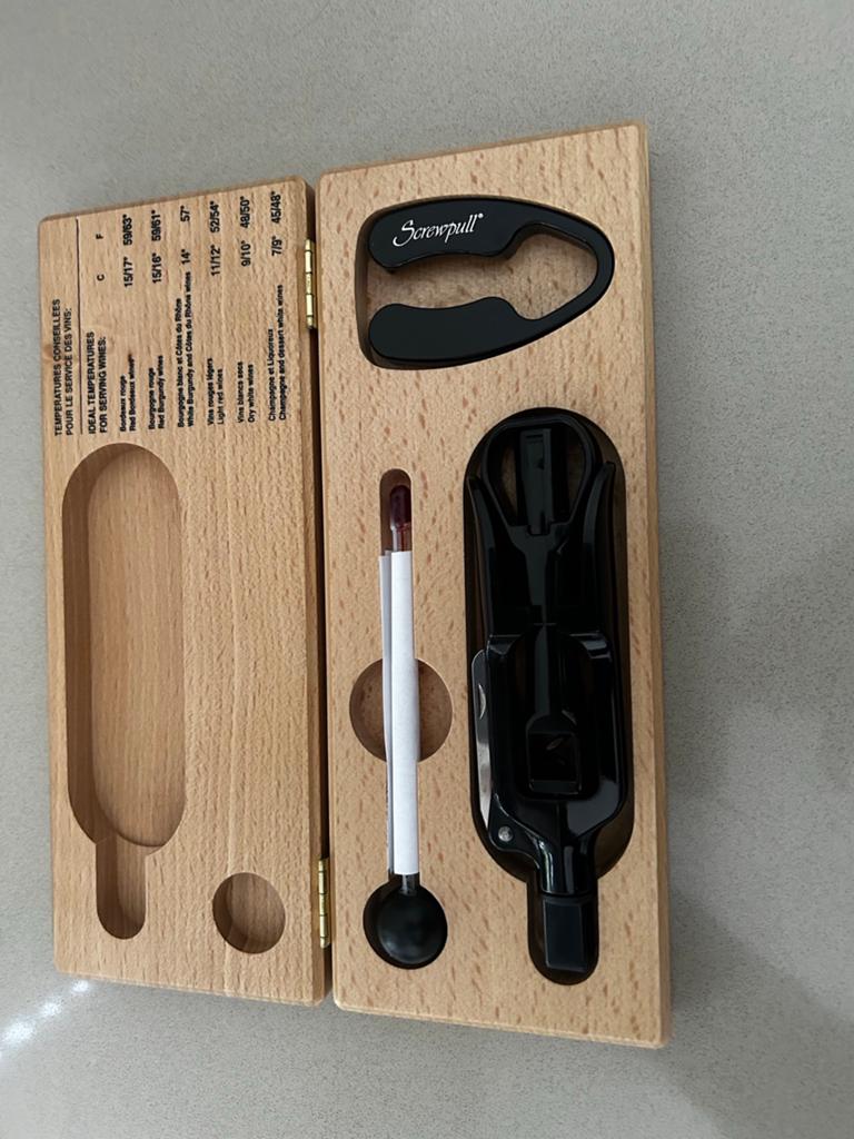Screwpull Sommelier Set - Wijnopener en Thermometer, Hout, Ophalen of Verzenden, Bruin, Klassiek