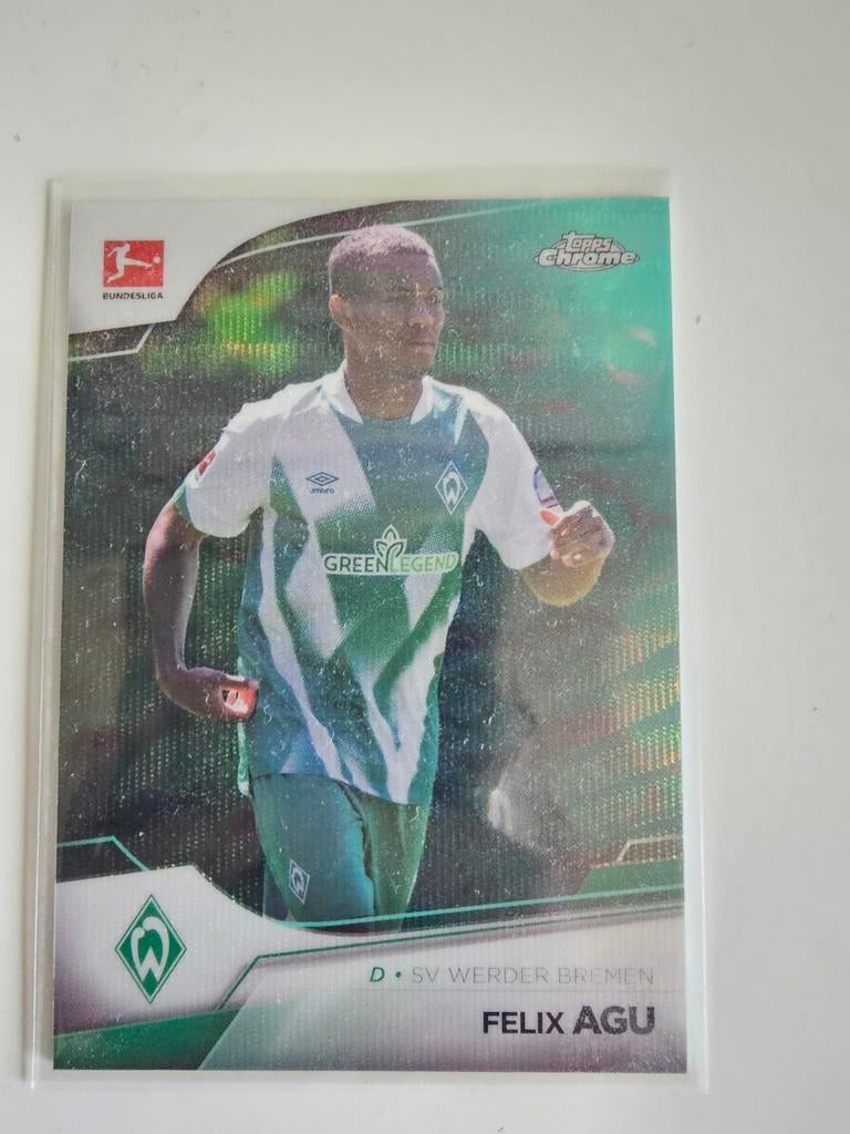 Felix Agu Topps Chrome Bundesliga 2021/22 Spelerskaart, Ophalen of Verzenden