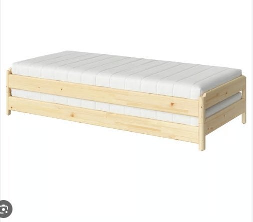 Ikea Utaker stapelbar bedden met één matras en één topper, Ophalen, Eenpersoons, Wit, Zo goed als nieuw