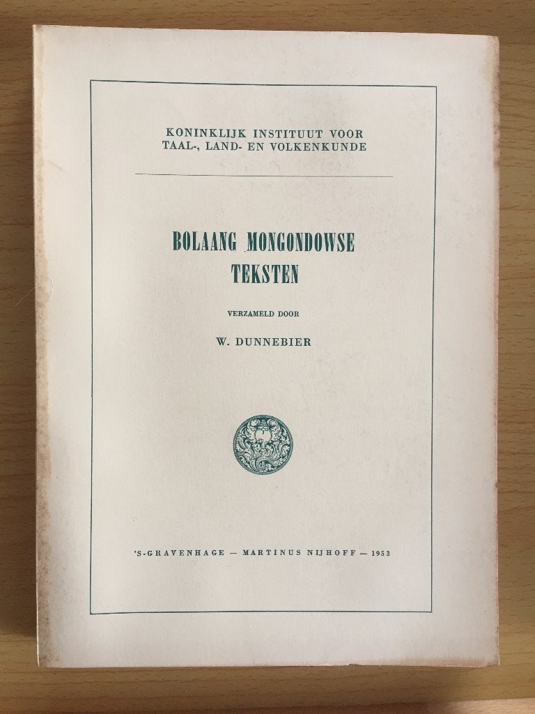 Teksten van Bolaang Mongondow, Noord-Celebes, Ophalen of Verzenden, Gelezen, W. Dunnebier