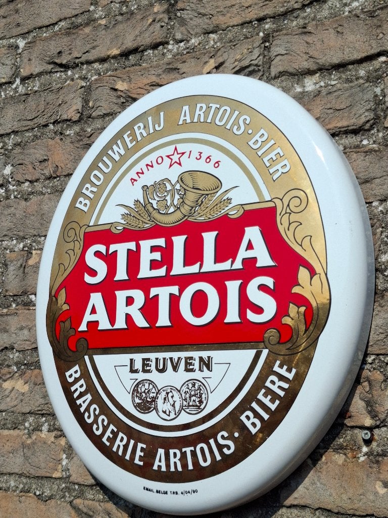 Emaillebord Stella Artois (emaillerie belge), Verzamelen, Biermerken, Ophalen of Verzenden, Nieuw, Reclamebord, Plaat of Schild