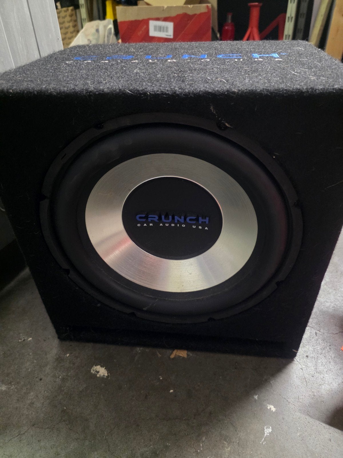 Crunch Subwoofer met Versterker 1000W, Ophalen of Verzenden, Gebruikt