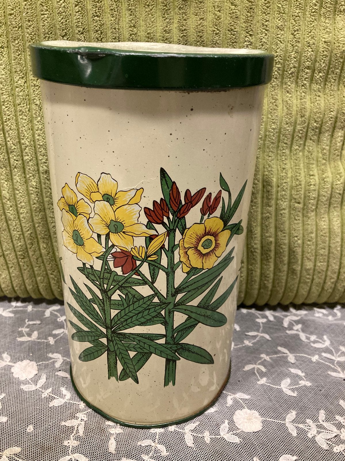 Vintage beschuitbus met bloemen (041224s), Ophalen of Verzenden, Gebruikt, Beschuit
