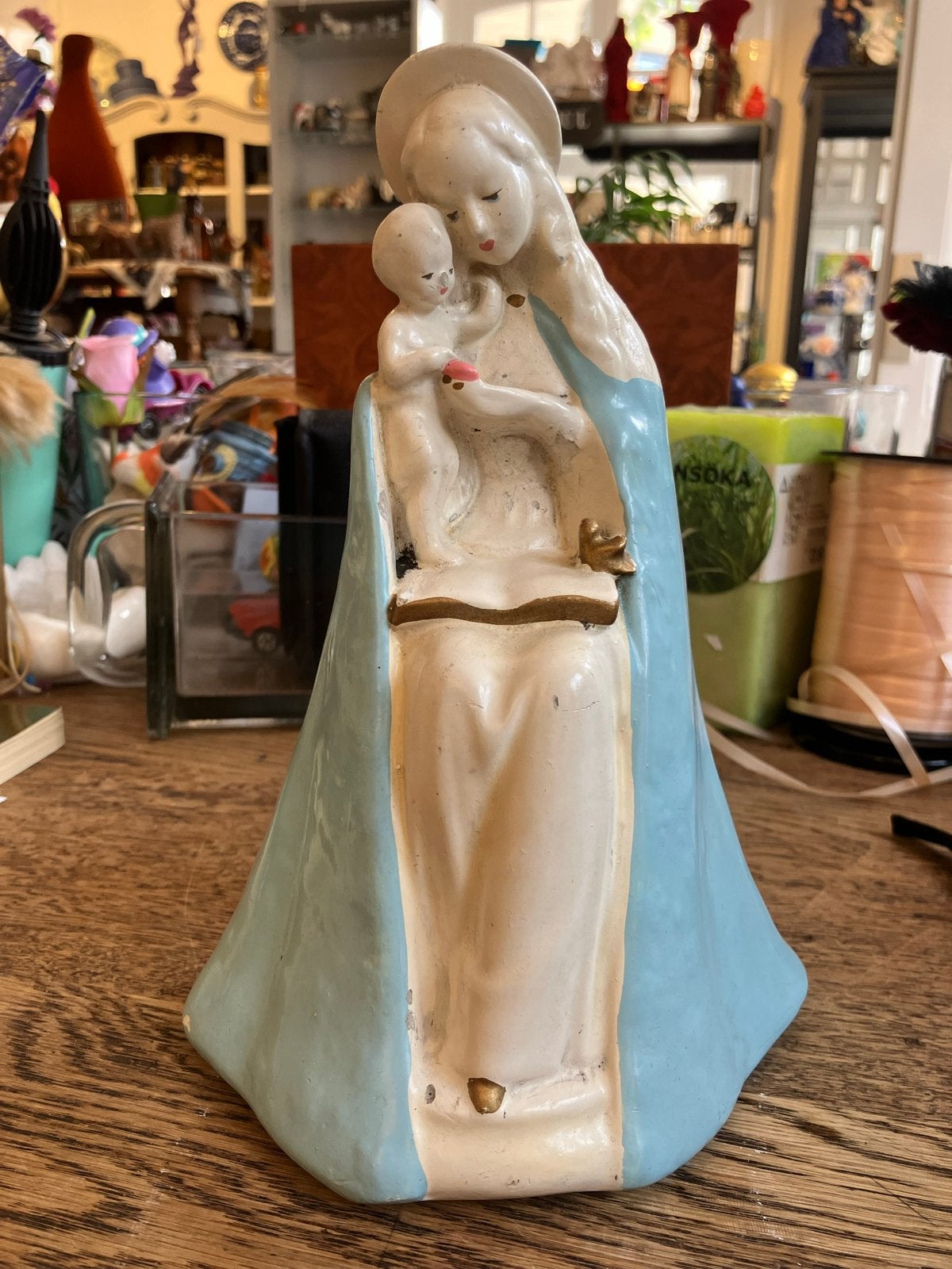 Vintage Maria met Kind beeldje - Religieuze decoratie, Ophalen of Verzenden