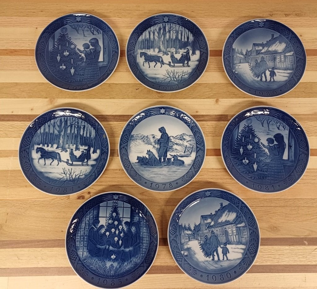 Royal Copenhagen wandborden - 7 stuks - voor Kerst, Ophalen of Verzenden
