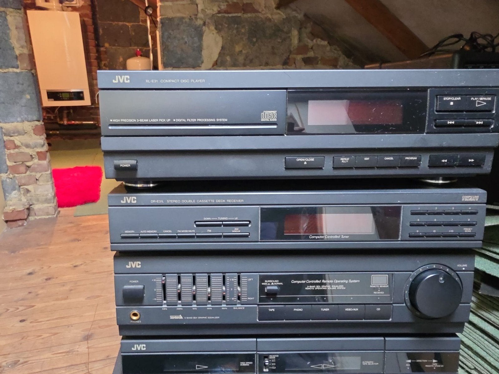 JVC Stereo Set met CD-speler, Cassettedeck en Tuner, Ophalen, Gebruikt, JVC, Losse componenten