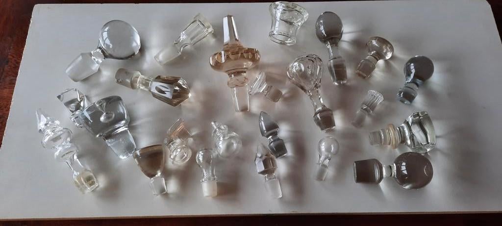 Lot antieke  karafstoppen,kristal,Leerdam,Copier,Meydam., Ophalen of Verzenden