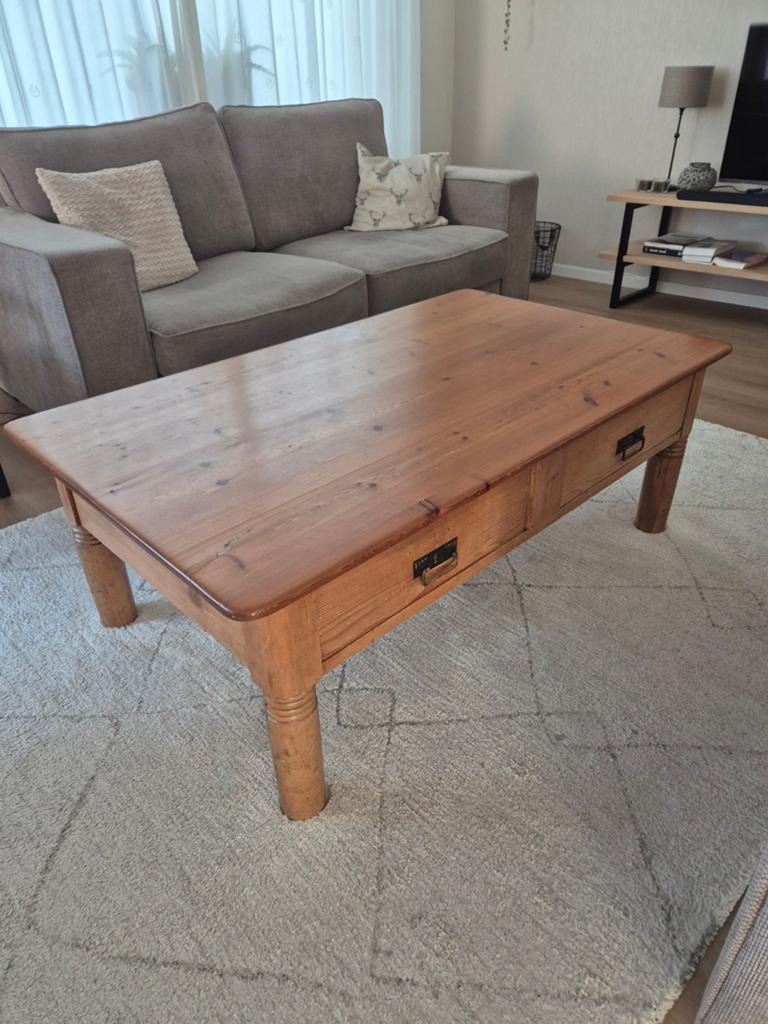 Salontafel oud grenen, Ophalen, Gebruikt, 100 tot 150 cm, 50 tot 100 cm