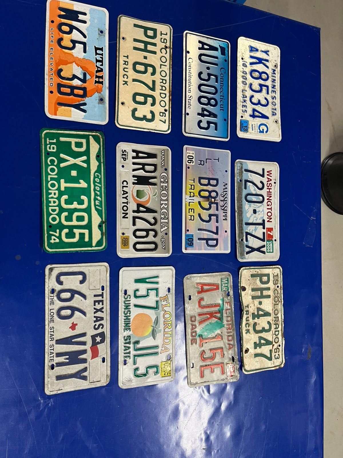 Amerikaanse nummerplaten kentekenplaten uit de USA per stuk, Ophalen, Gebruikt, Auto's