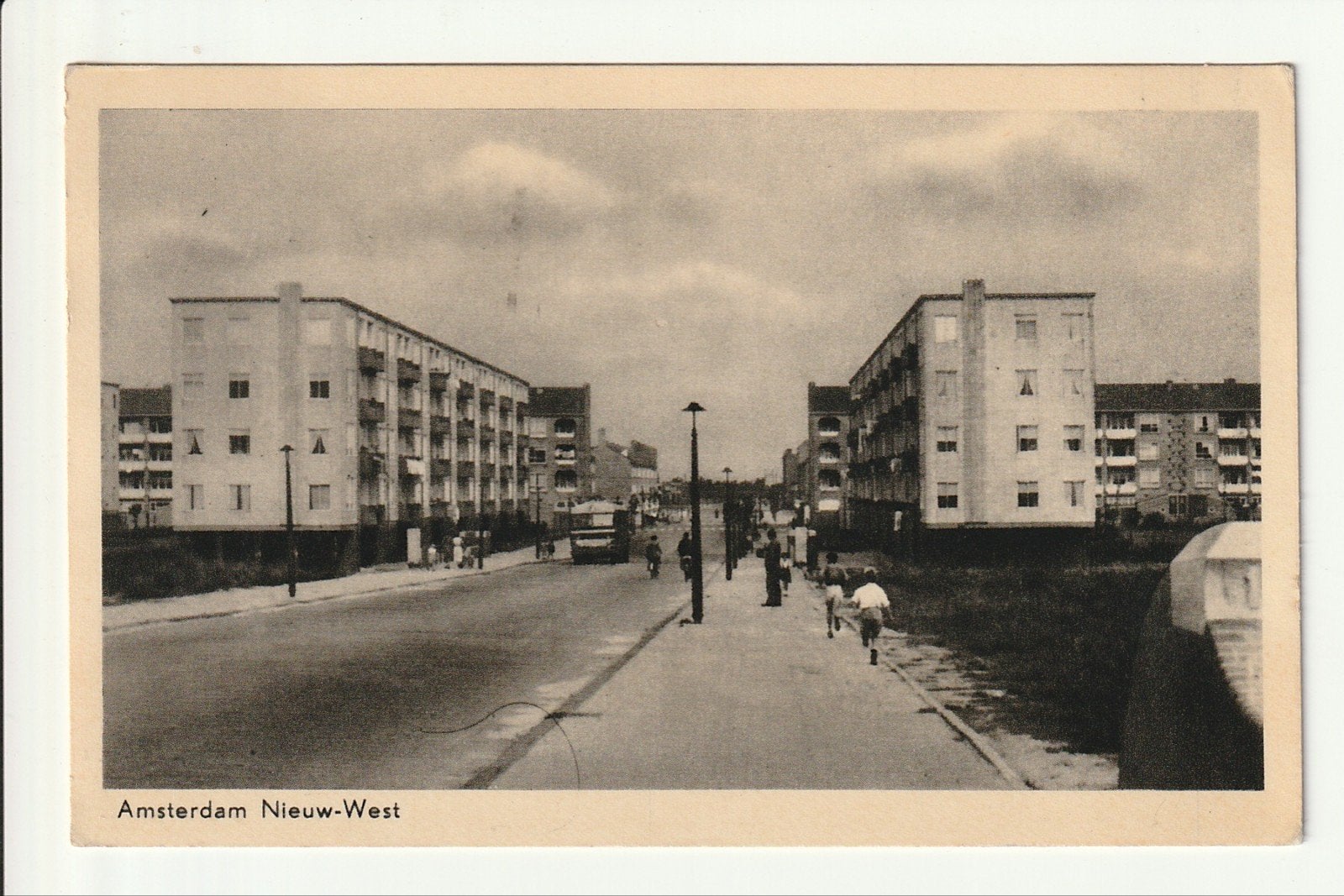 AMSTERDAM NIEUW WEST BURG FOCKSTRAAT TUINSTAD SLOTERMEER BUS, Verzamelen, Ophalen of Verzenden, 1940 tot 1960, Gelopen, Noord-Holland