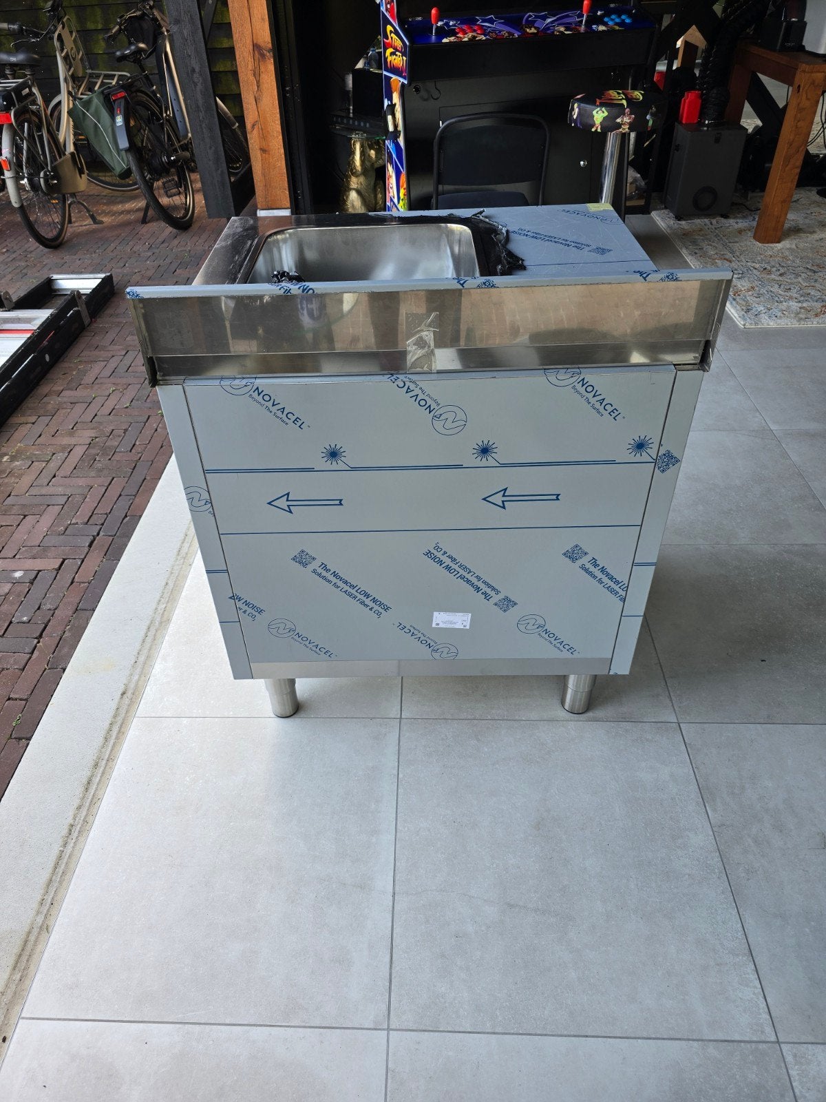 Nieuwe RVS spoeltafel met onderkast, Ophalen