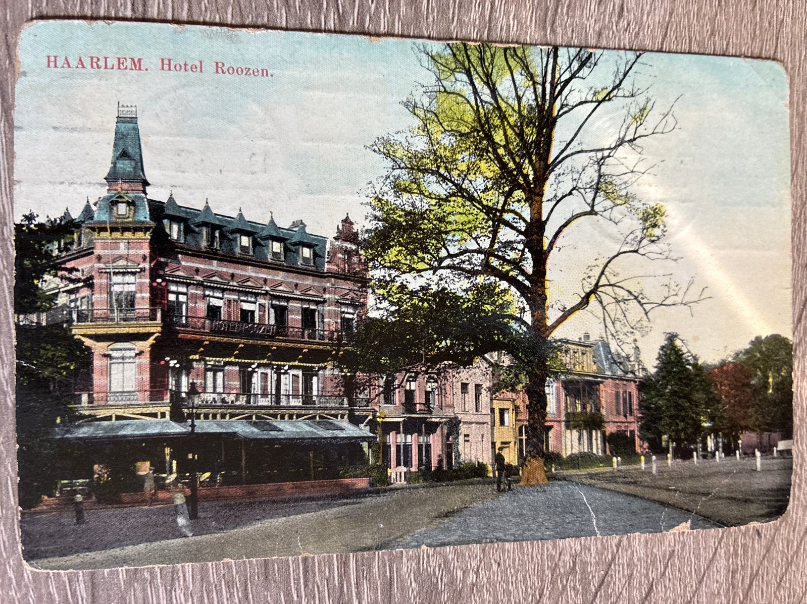 Oude Ansichtkaart Haarlem Hotel Roozen Gelopen 1921, Ophalen of Verzenden, Voor 1920, Gelopen, Noord-Holland