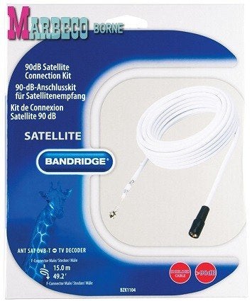 Satellietkabel 15 meter, Bandridge Antennekabel kit, F-conn, Bandridge, 10 meter of meer, Nieuw, Info@marbeco.nl