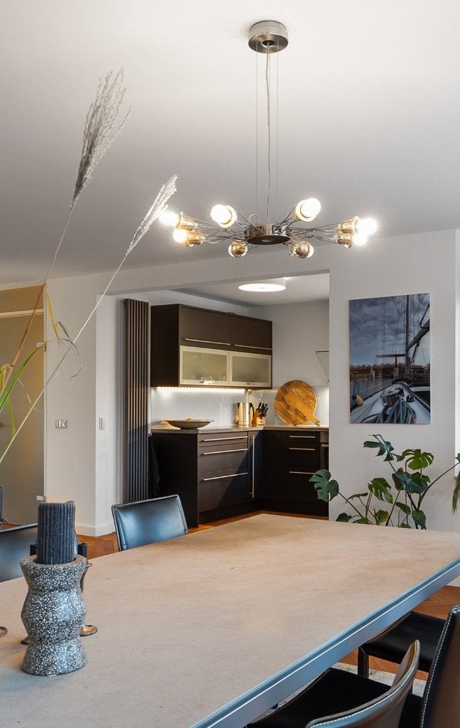 Lumina Matrix Otto Hanglamp Yaacov Kaufman geborsteld nikkel, Ophalen, Design Modern, E27 (groot), Zo goed als nieuw