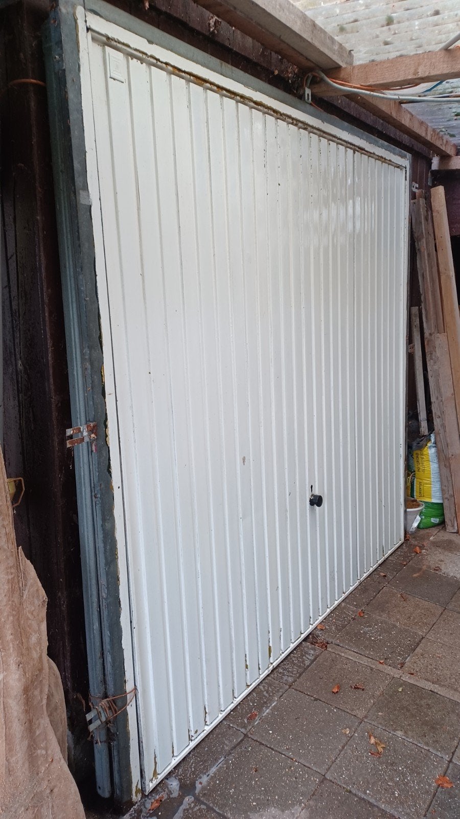 Garagedeur 2250x2125 mm - Wit, gebruikt, Gebruikt, Verzenden, Garagedeur, Metaal