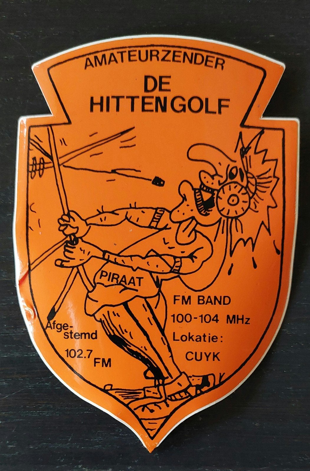 Sticker amateurzender De Hittengolf Cuyk piratenzender, Ophalen of Verzenden, Gebruikt
