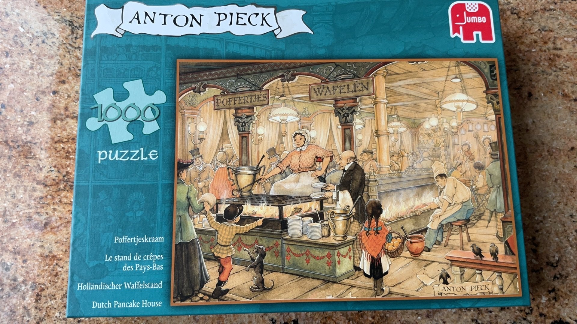 Anton Pieck, 1000 stukjes, de poffertjeskraam, Hobby en Vrije tijd, Denksport en Puzzels, Ophalen, 500 t/m 1500 stukjes, Zo goed als nieuw