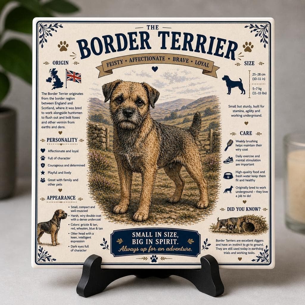 Border Terrier - Infographic Tegel, Ophalen of Verzenden, Nieuw