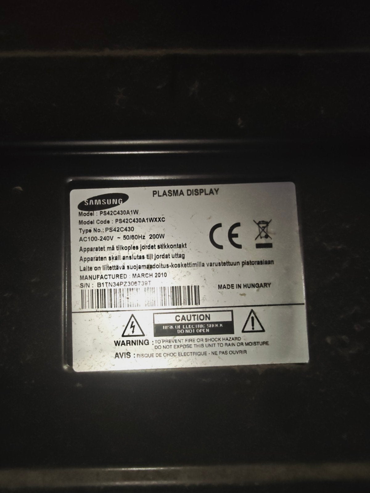 Foto 4 van Samsung Plasma TV PS42C430A1W uit 2010