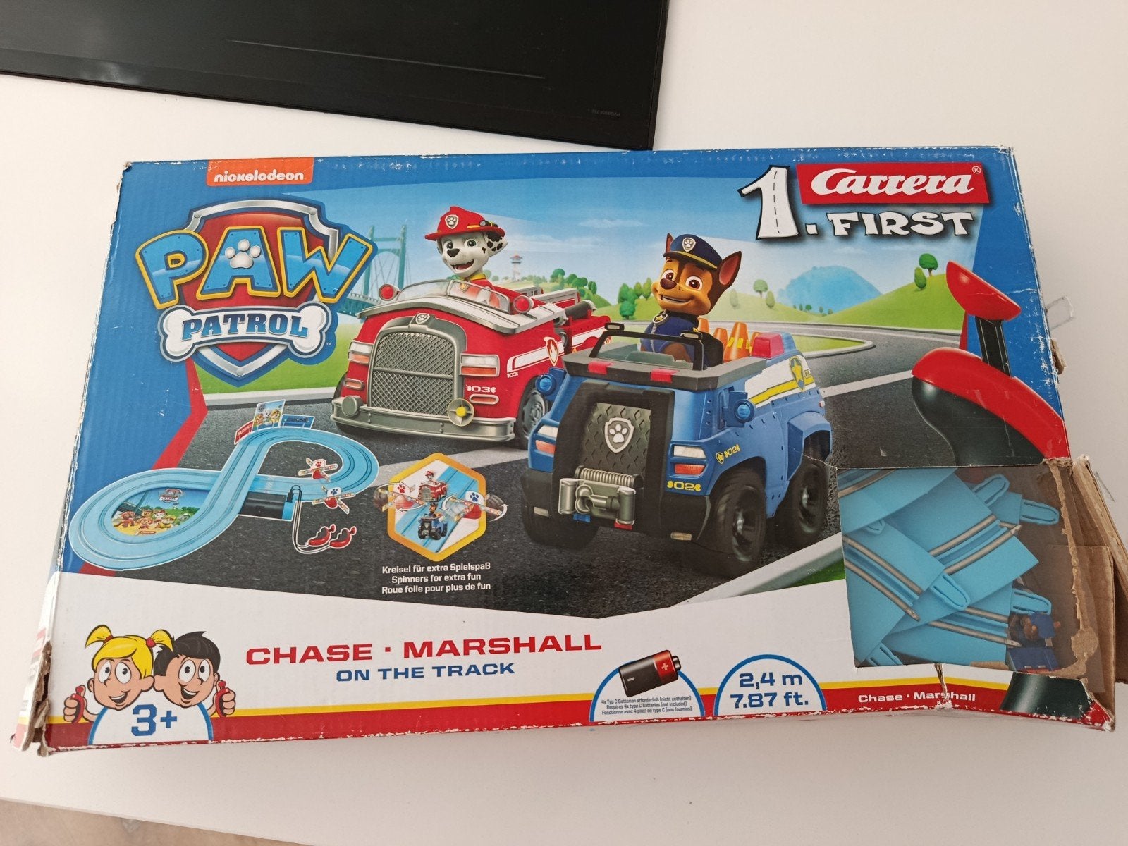 Paw Patrol Racebaan Carrera First met extra verlenging, Kinderen en Baby's, Speelgoed | Racebanen, Ophalen of Verzenden, Gebruikt