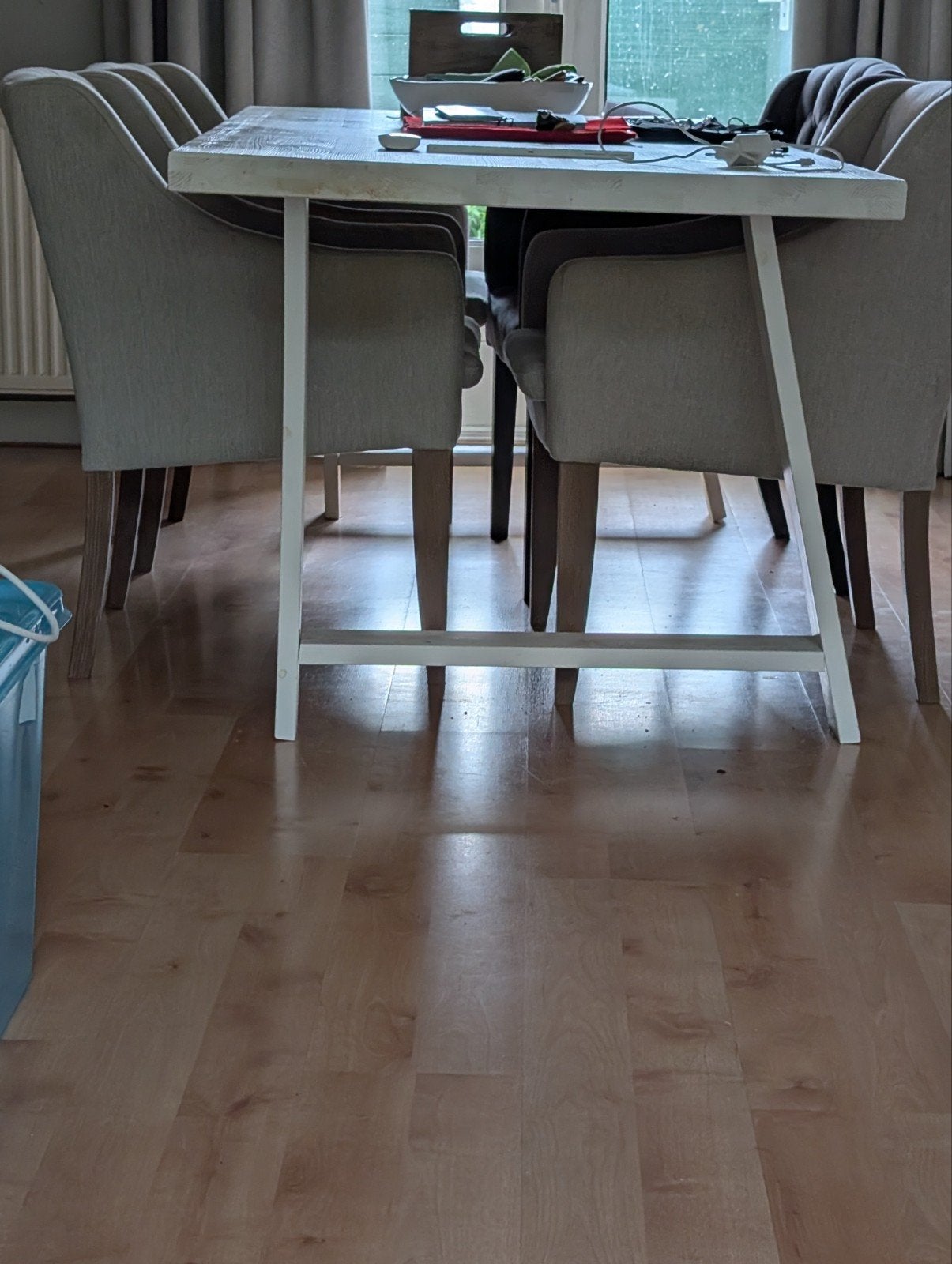 Eettafel met 4 stoelen, Ophalen, Eikenhout, 50 tot 100 cm, Zo goed als nieuw
