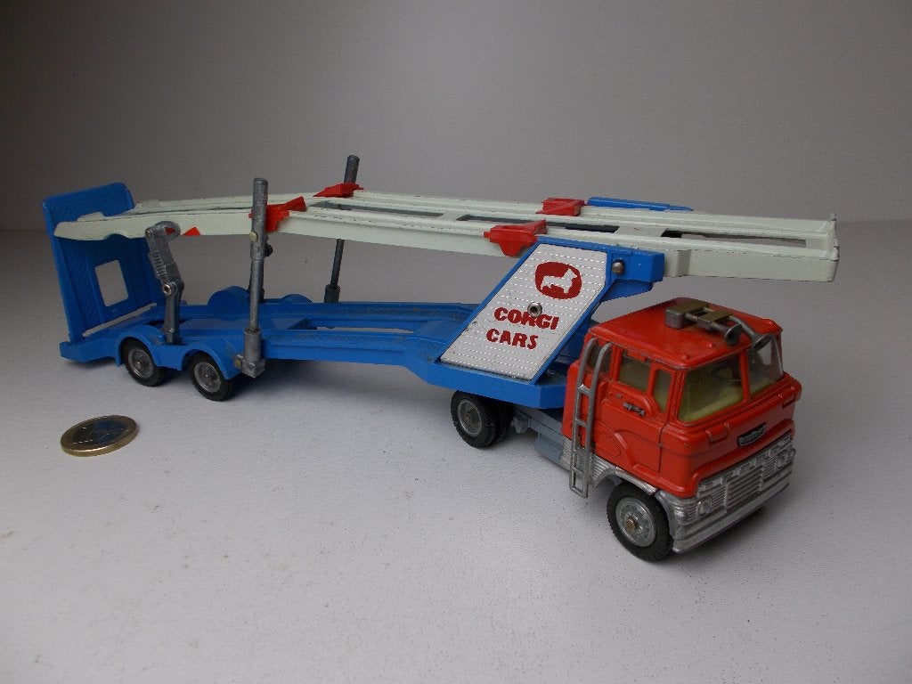 1966 Corgi MajorToys 1138 FORD CARRIMORE CAR TRANSPORTER (B), Ophalen of Verzenden, Zo goed als nieuw, Bus of Vrachtwagen, Corgi