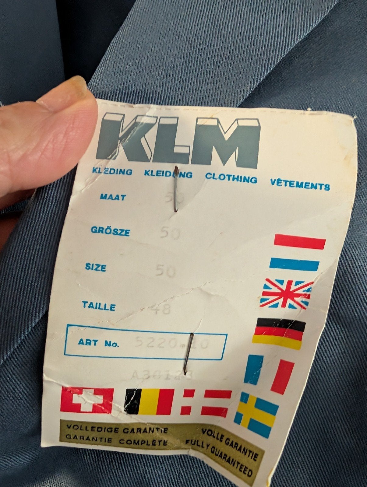 KLM Kleding Werkjas Maat 50 - Nieuw met labels, Ophalen of Verzenden, Nieuw, KLM