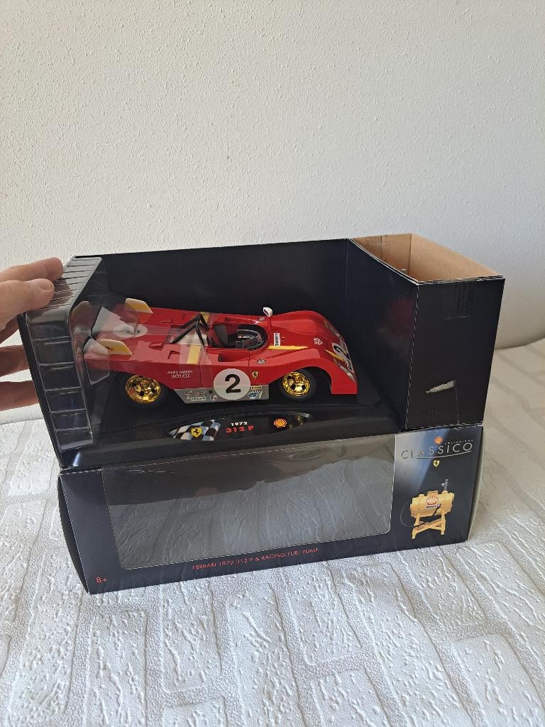 Ferrari 312 P 1972 BBurago Shell 1:18, Hobby en Vrije tijd, Modelauto's | 1:18, Ophalen of Verzenden, Nieuw, Auto, Bburago