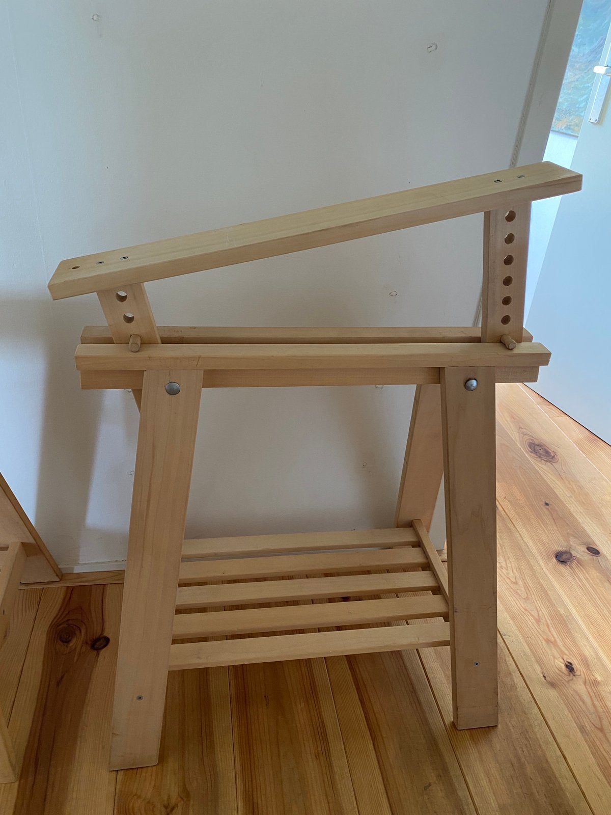 Houten schragen IKEA finnvard / mittback, Ophalen, In hoogte verstelbaar, Zo goed als nieuw
