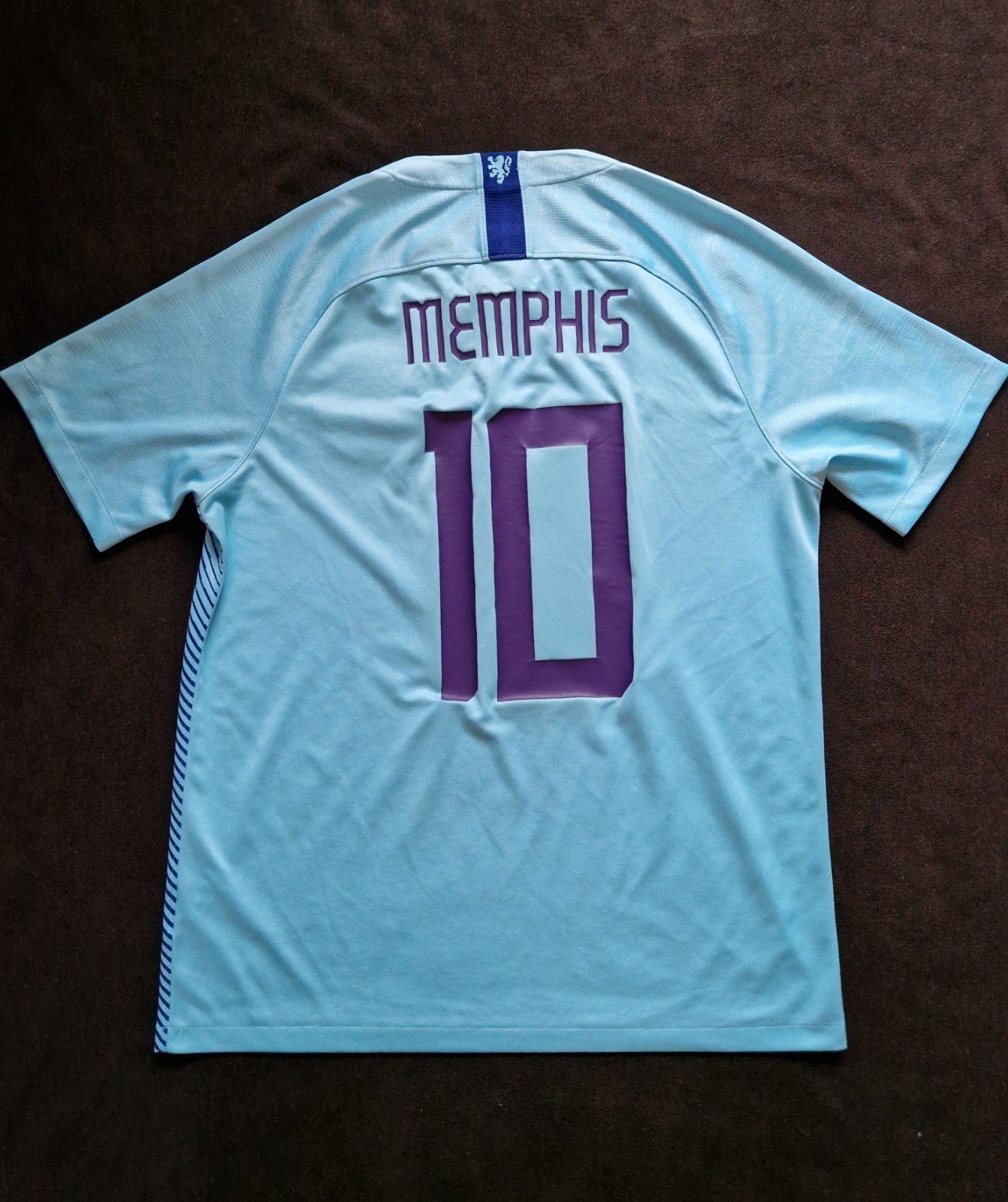 Nederlands elftal shirt 2018 KNVB Oranje uitshirt L, Maat 52/54 (L), Blauw, Nike, Ophalen of Verzenden