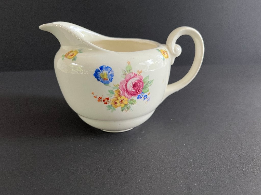 Melkkannetje Boudewijn decor pioenroos van Petrus Regout, Ophalen of Verzenden