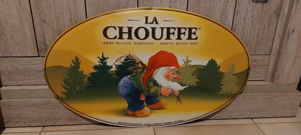 Reclamebord La Chouffe blond bier, Verzamelen, Ophalen of Verzenden, Nieuw, Reclamebord, Plaat of Schild, Overige merken