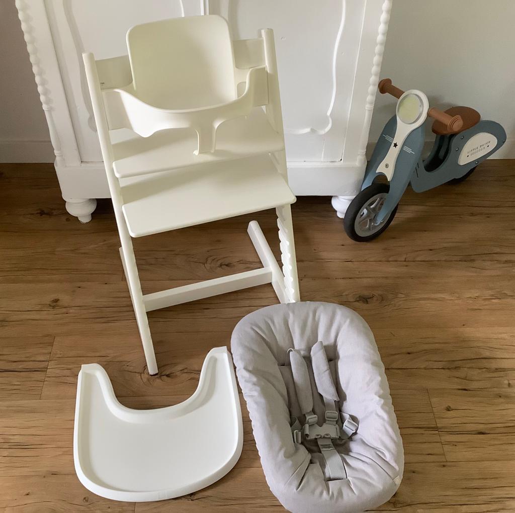 Stokke Tripp Trapp stoel Newborn stoeltje Babyset Tafelblad, Kinderen en Baby's, Kinderstoelen, Ophalen, Zo goed als nieuw, Meegroeistoel