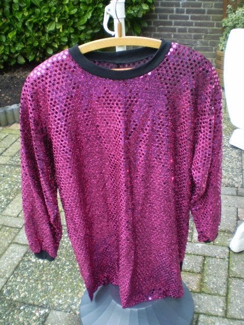 Rose kiel / tuniek van paillettenstof met strik en lint., Maat 38/40 (M), Carnaval, Ophalen of Verzenden, Zo goed als nieuw