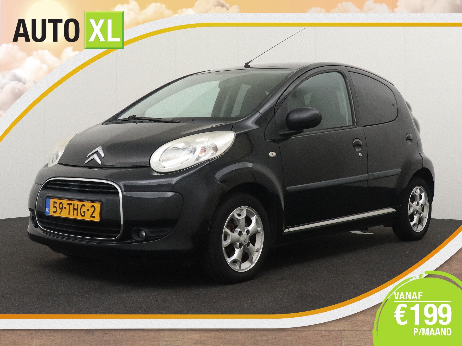 Citroën C1 1.0 Aut. Exclusive Airco Elek. Ramen LMV, Auto's, Zwart, 4 stoelen, Origineel Nederlands, Bedrijf