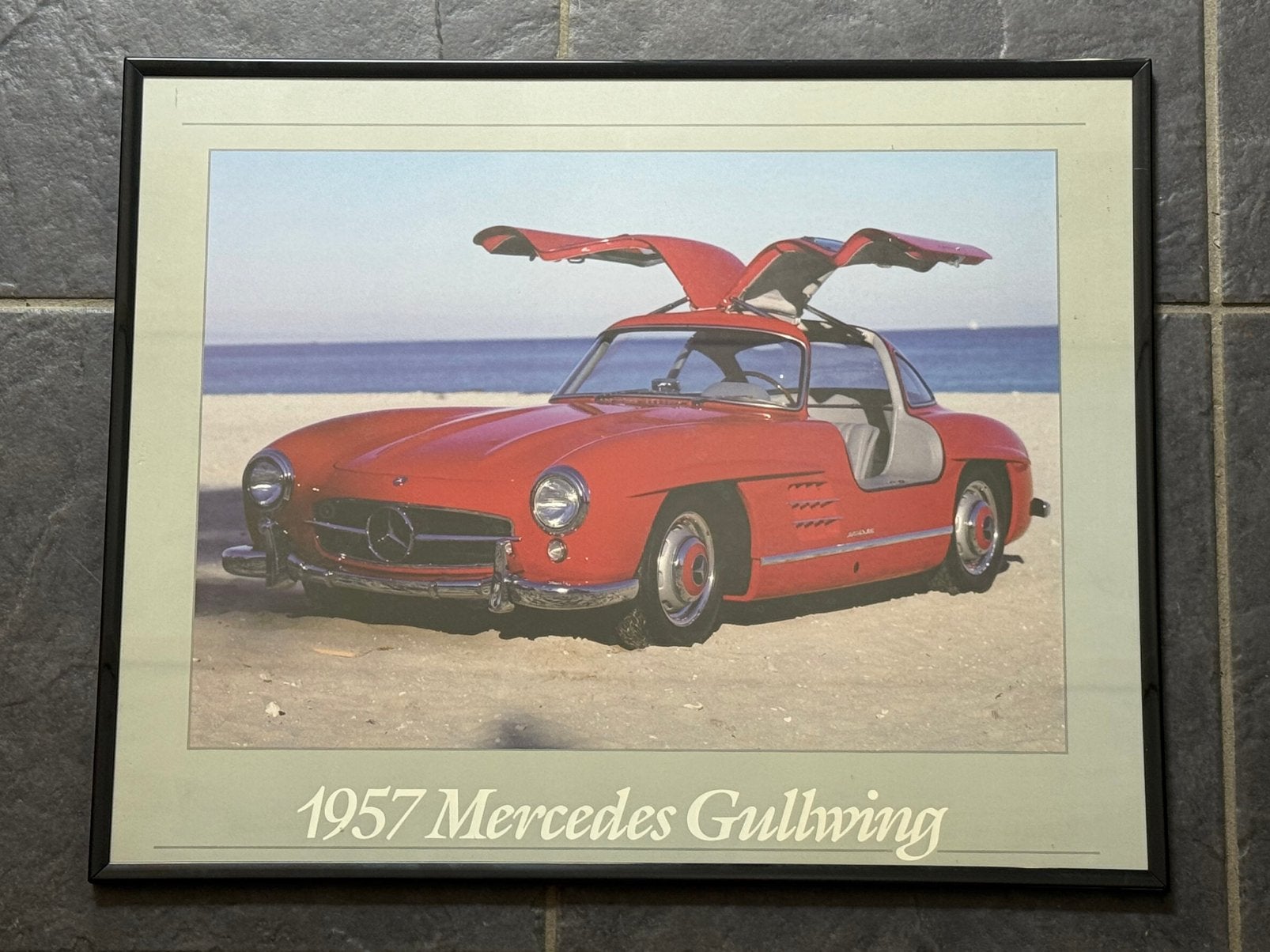 Fotolijst 1957 Mercedes Gullwing vitage lijst, Ophalen, Zo goed als nieuw