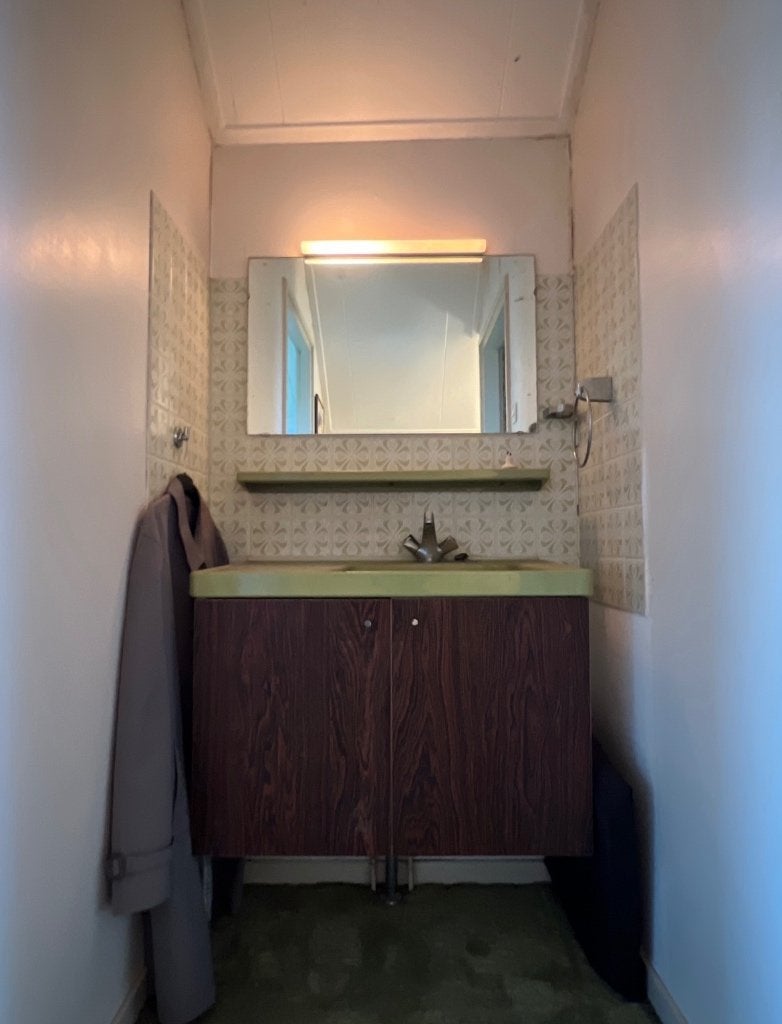 Badkamer meubel vintage, Ophalen, (Half)hoge kast, Gebruikt, 50 tot 100 cm