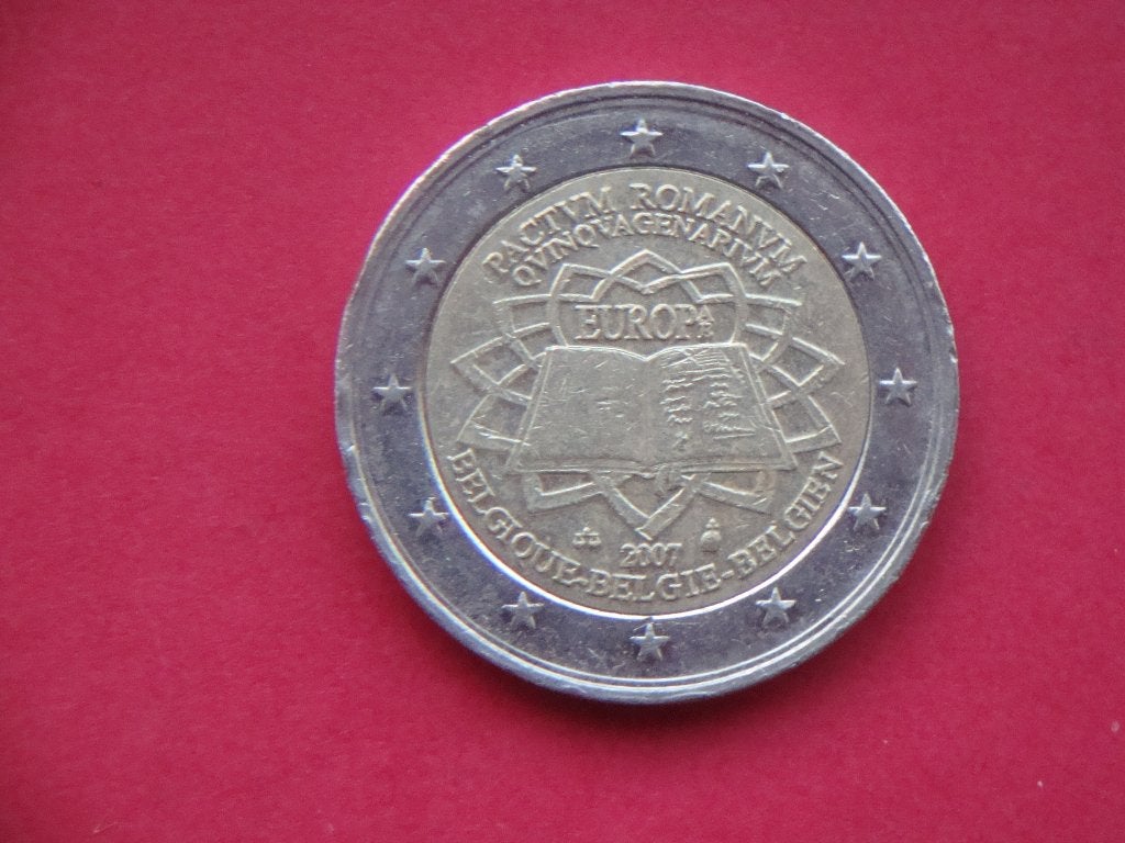 België munt 2 Euro Verdrag van Rome 2007., Postzegels en Munten, Verzenden, Overig, Losse munt