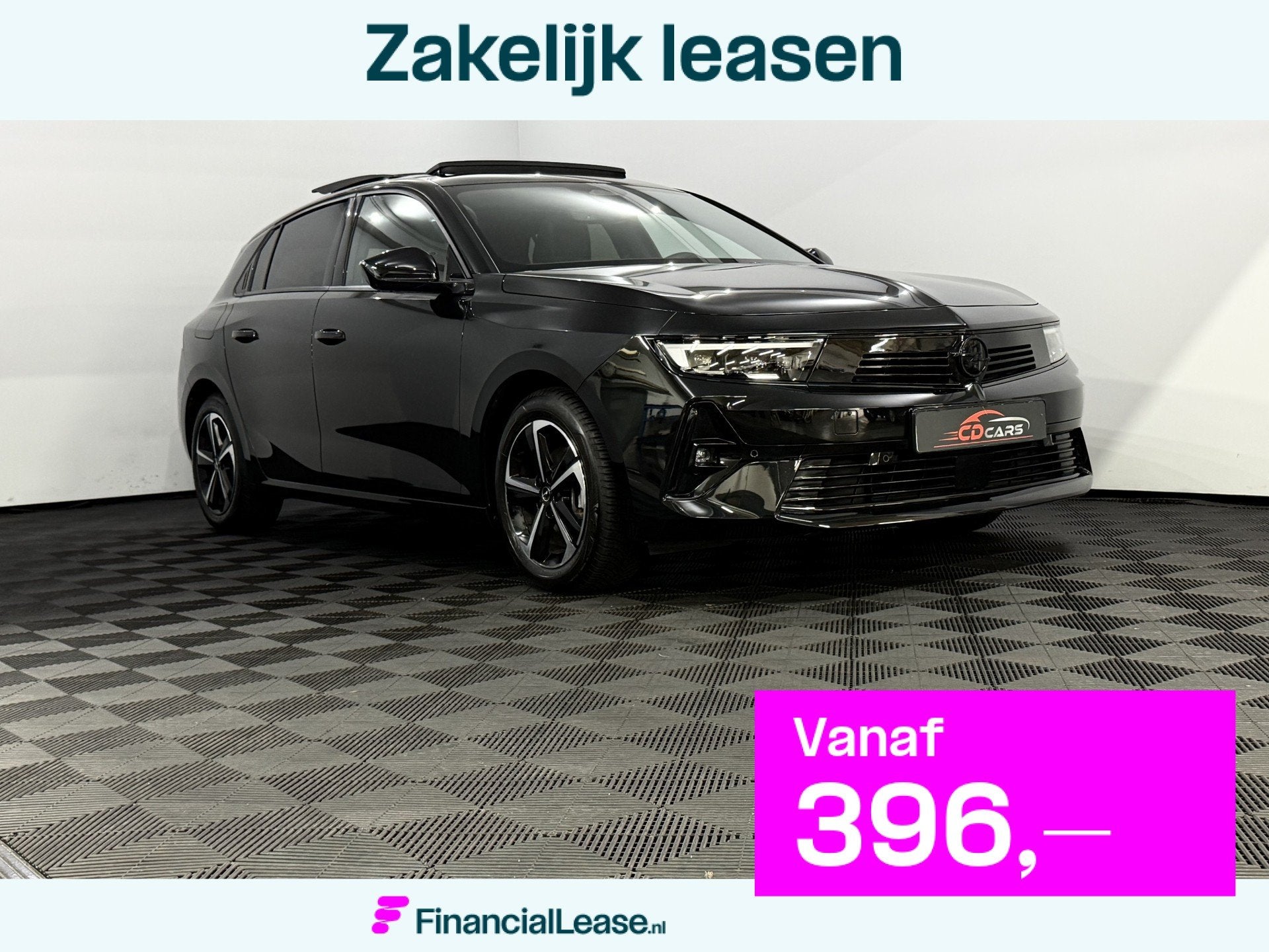 Opel Astra 1.2 Turbo Ultimate Panoramadak, 360 Camera, Navi,, Gebruikt, 4 cilinders, Leder en Stof, Zwart
