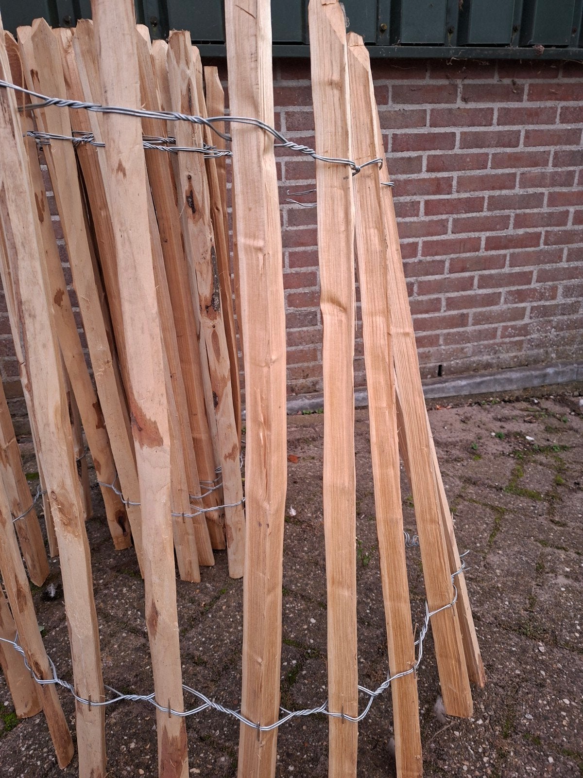 Schapenhek 4,60 kastanjehout 90 cm hoog met palen, Ophalen, Nieuw, Hout, Tuinhek
