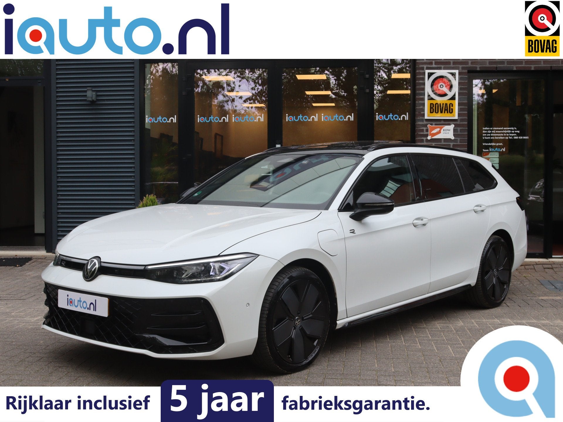 Volkswagen Passat Variant 1.5 eHybrid 272PK R-Line Black Sty, 4 cilinders, Wit, Hybride Elektrisch/Benzine, 1758 kg