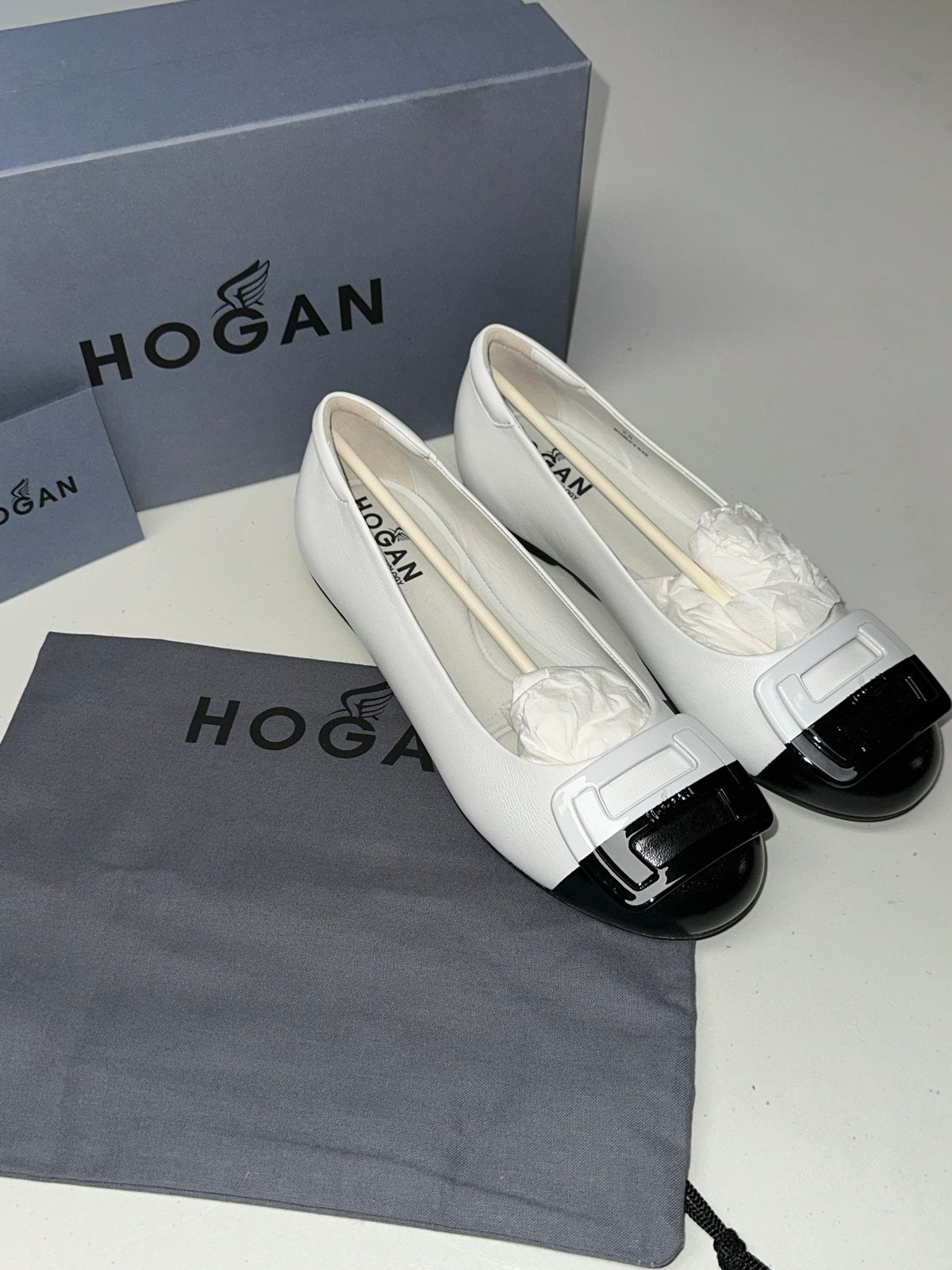 Hogan Ballerina's Wit/Zwart Maat 36 Nieuw, Kleding | Dames, Wit, Nieuw, Ballerina's, Ophalen of Verzenden