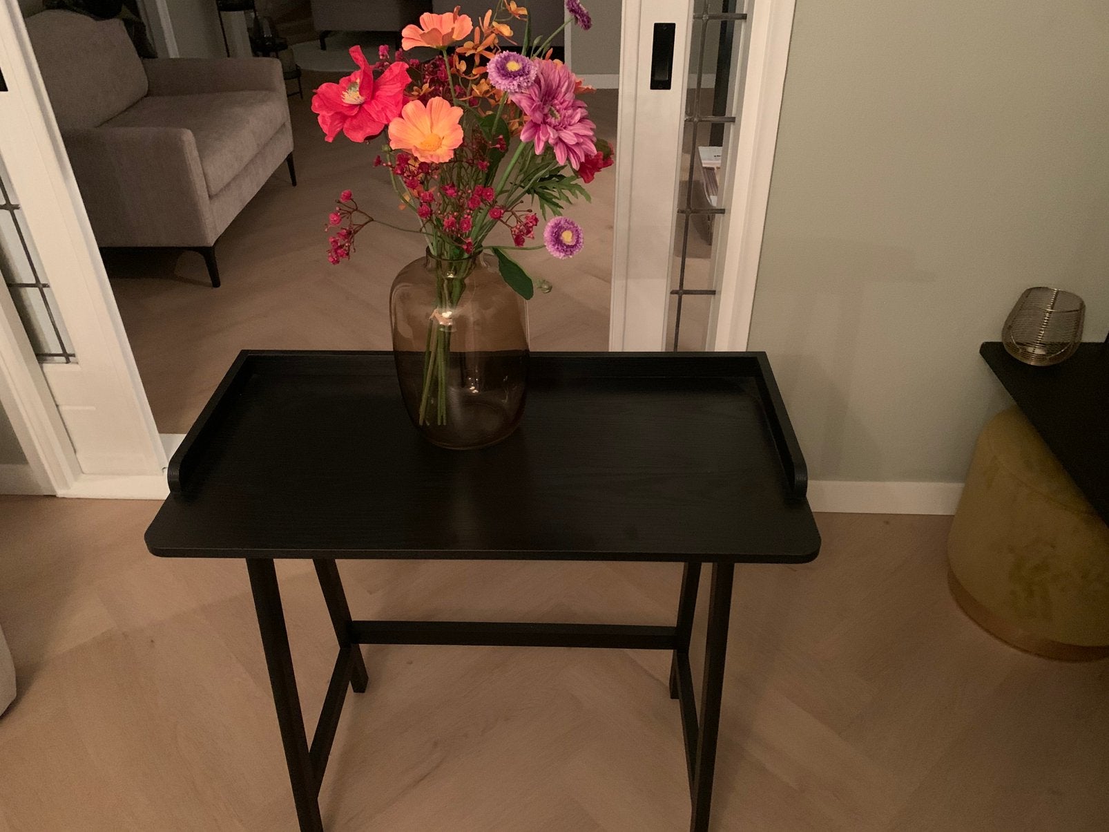 Zwarte side table 80b.x 73 h x 40 d, Huis en Inrichting, Ophalen, 100 tot 150 cm, Zo goed als nieuw, 25 tot 50 cm
