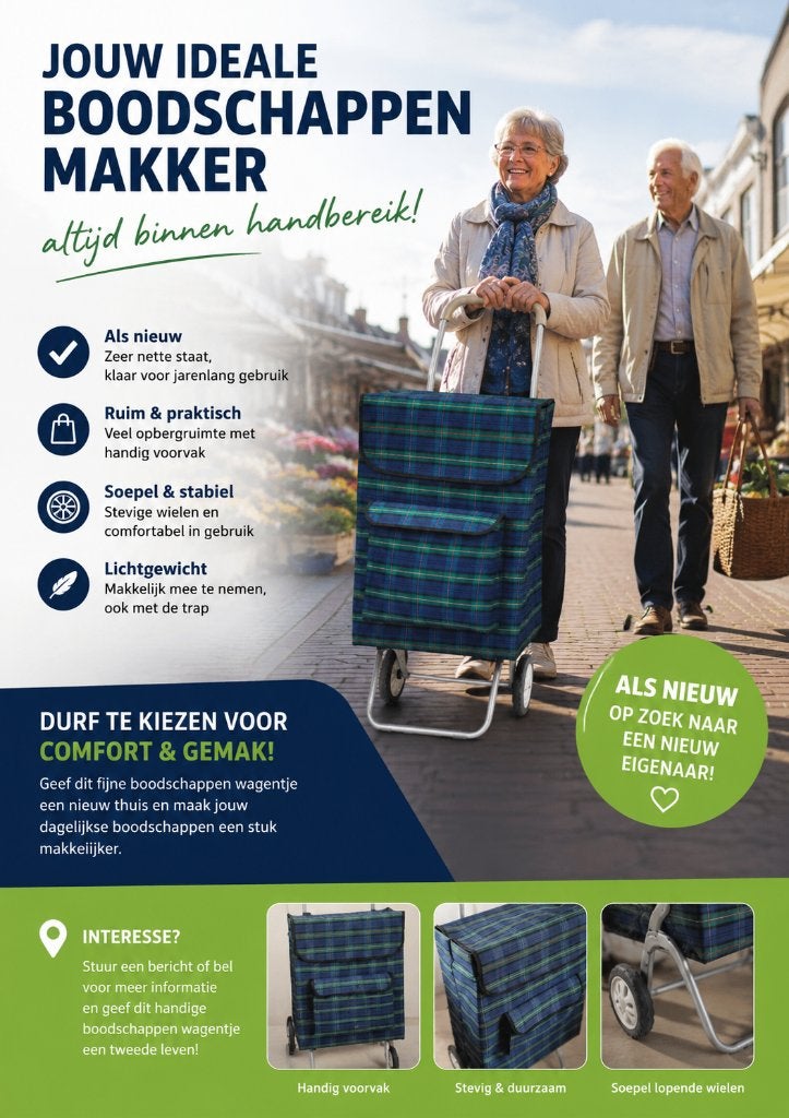 boodschappen wagentje / direct ophalen..., Sieraden, Tassen en Uiterlijk, Tassen | Reistassen en Weekendtassen, Zo goed als nieuw