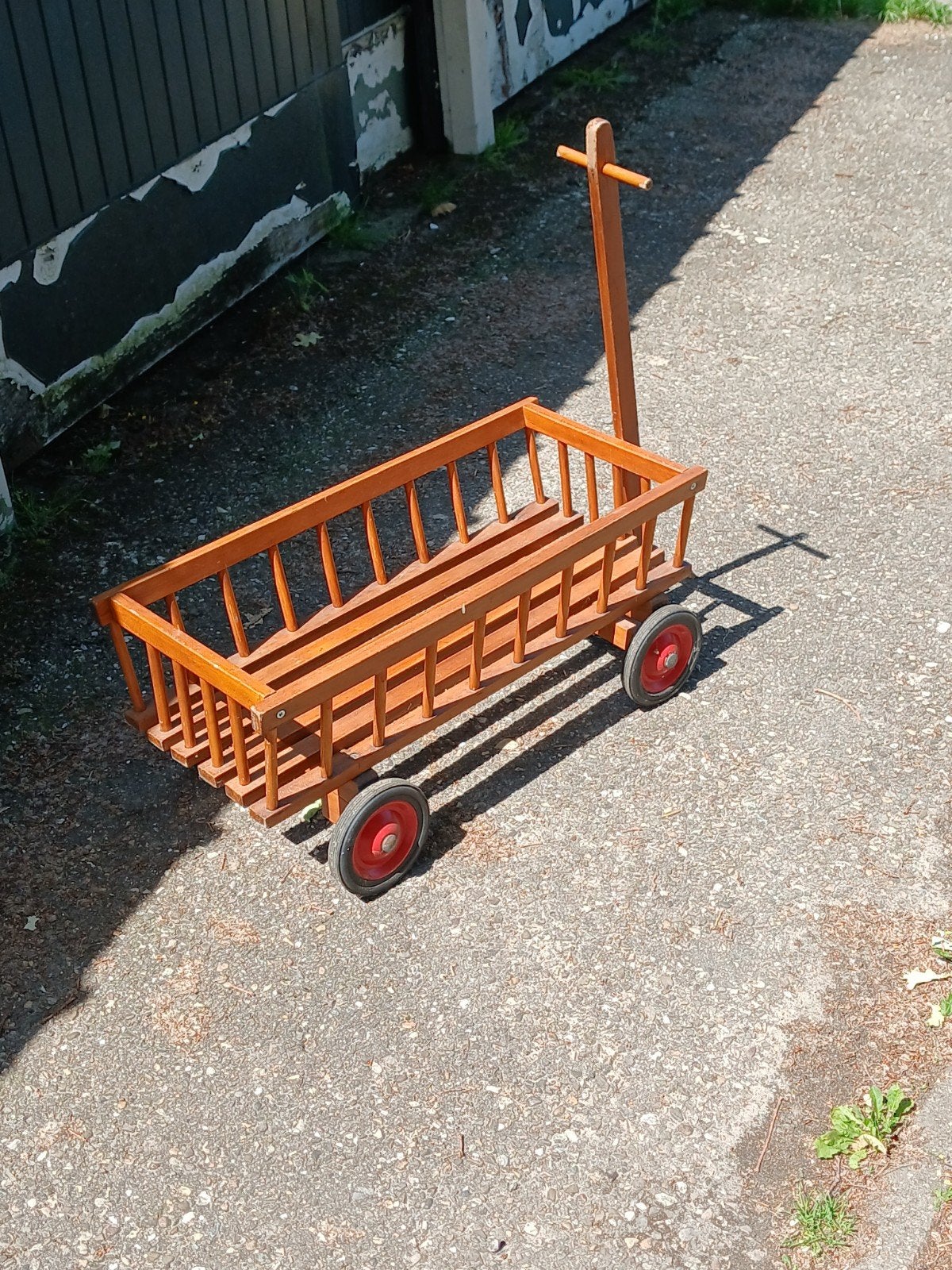 Kleine houten bolderkar voor folders, Ophalen, Gebruikt