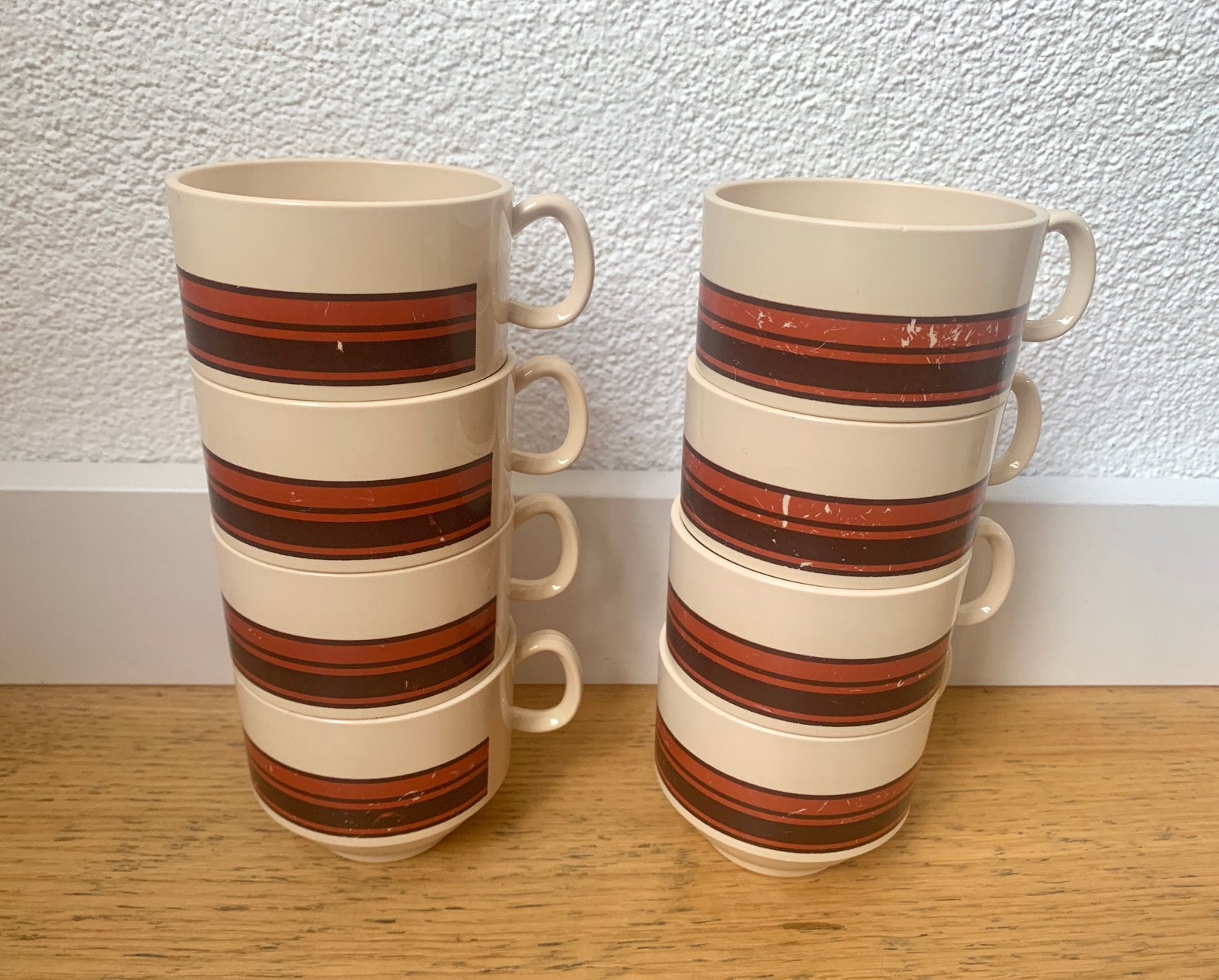 Vintage Emsa Rio kop en schotel set (8 stuks), Verzamelen, Ophalen of Verzenden, Huis en Inrichting