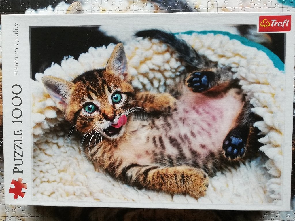Puzzel 1000 stukjes: Cheerful Kitten, Ophalen of Verzenden, 500 t/m 1500 stukjes, Gebruikt, Legpuzzel