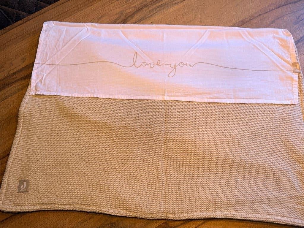 Jollein wiegdeken fleece en laken, Ophalen of Verzenden, Beige, Deken, Nieuw