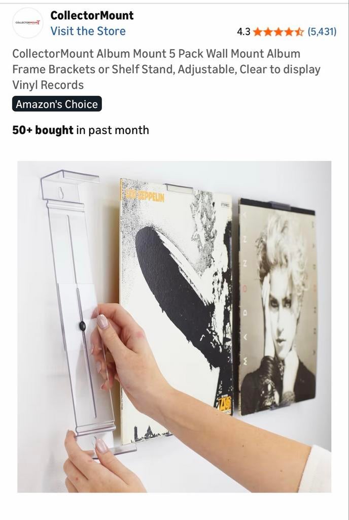 CollectorMount Album 4-pack wandbeugels voor Lp’s / Vinyl, Ophalen of Verzenden, Nieuw in verpakking, Overige formaten